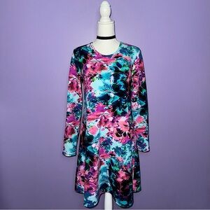 NEW Cupio Colorful Floral Long Sleeve Dress